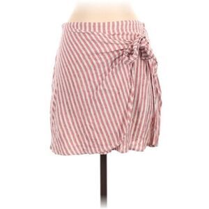 Billabong sincerely jules red striped wrap skirt size M